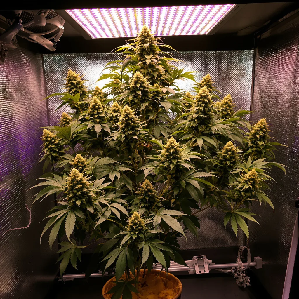 NYC Diesel cannabis bud close-up showing open-bud structure with orange pistils