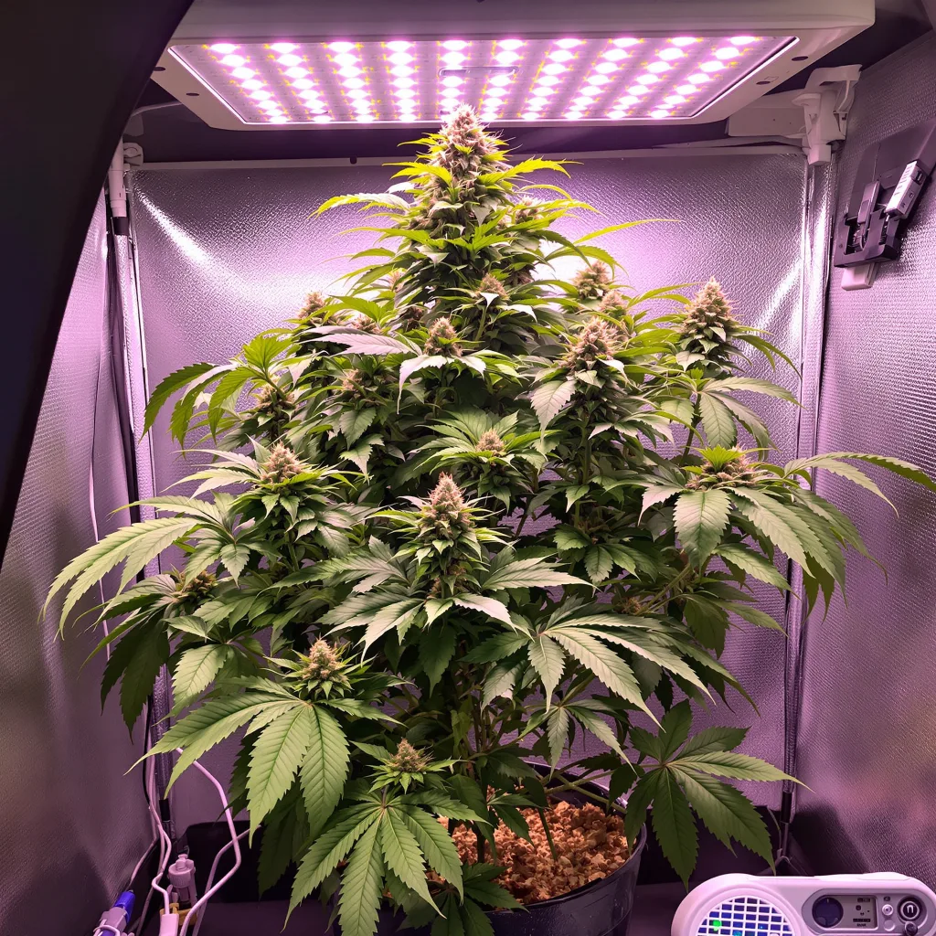 Pink Death Star 79% indica / 21% sativa flower with visible trichomes