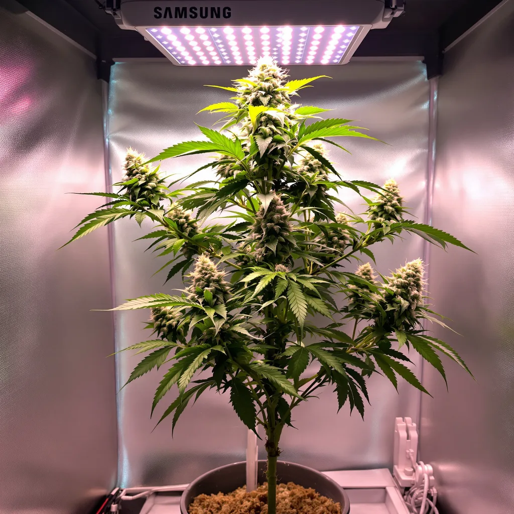 Platinum Bubba Kush cannabis plant in flowering stage, 90-130 cm feminized
