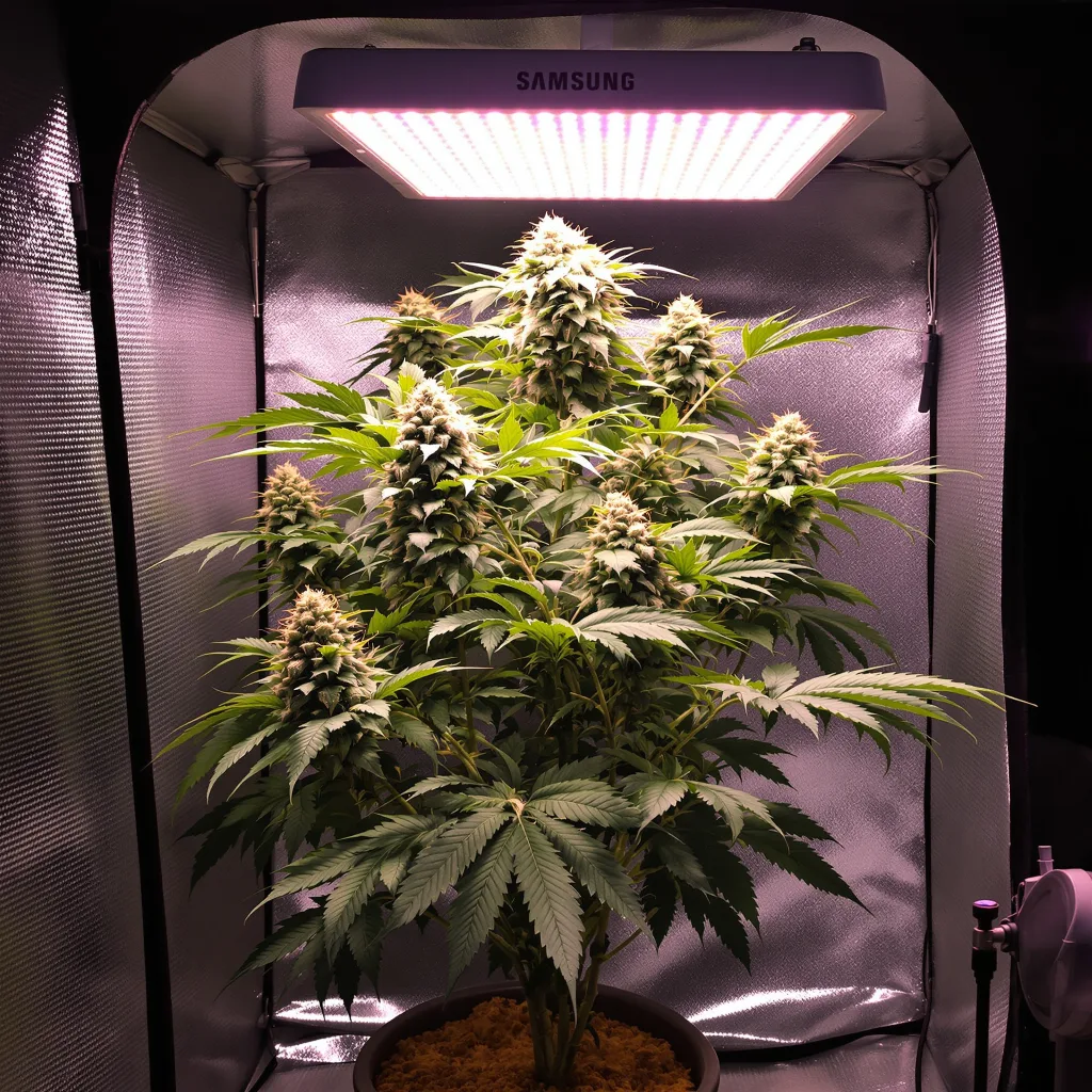 Platinum GSC cannabis plant in flowering stage, 60-100 cm autoflower