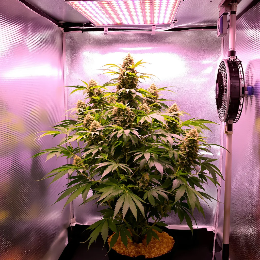 Platinum Kush 82% indica / 18% sativa flower with visible trichomes