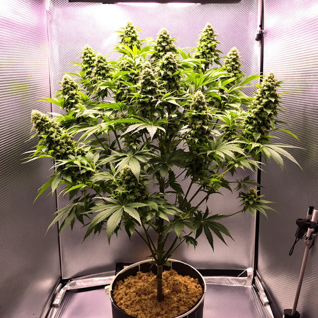 Pre-98 Bubba Kush cannabis plant in flowering stage, 60-100 cm autoflower