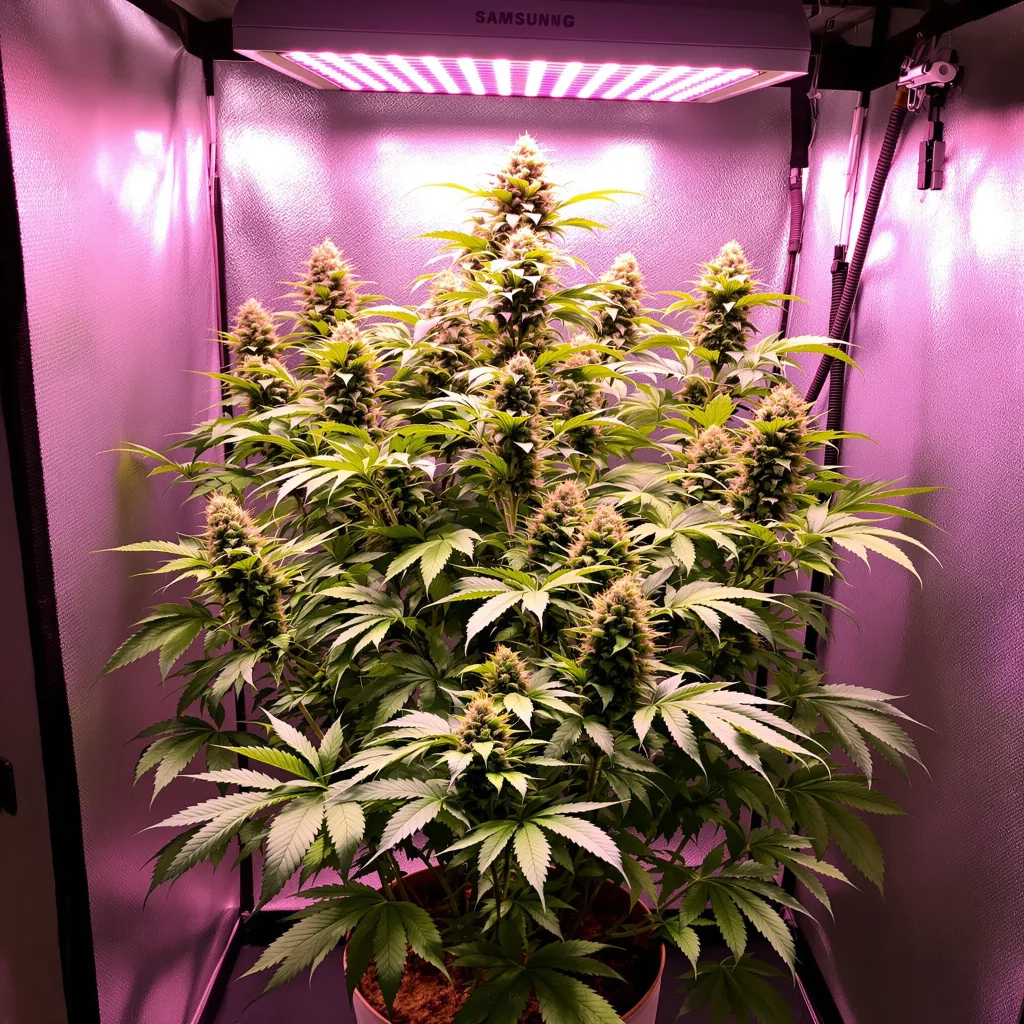 Purple Berry cannabis plant in flowering stage, 60-100 cm autoflower