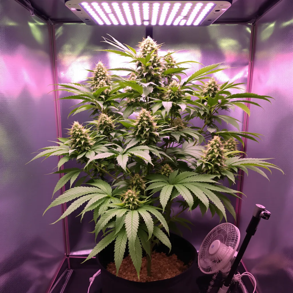 Purple Martian Kush cannabis plant in flowering stage, 60-100 cm autoflower