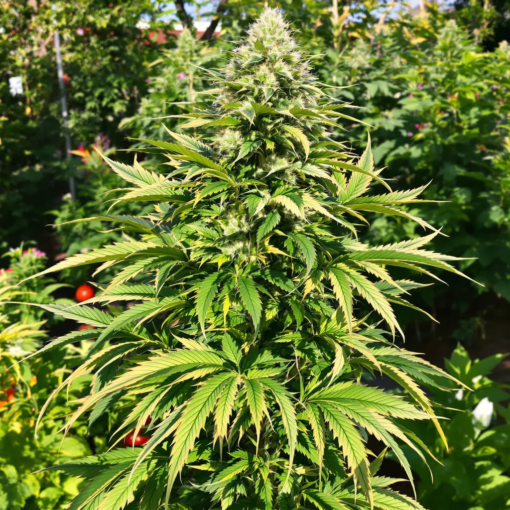 Purple Passion cannabis plant in flowering stage — 60-100 cm autoflower