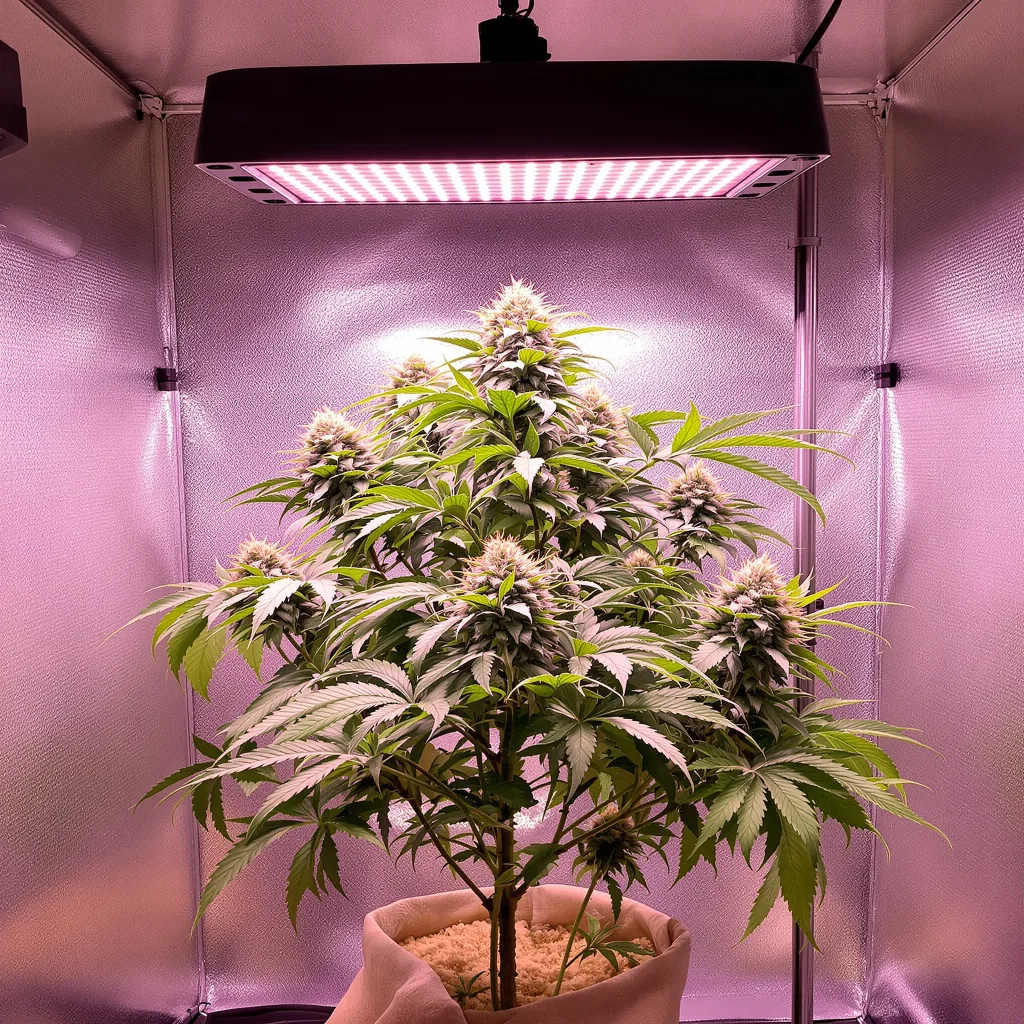 Purple Punch cannabis plant in flowering stage, 60-100 cm autoflower