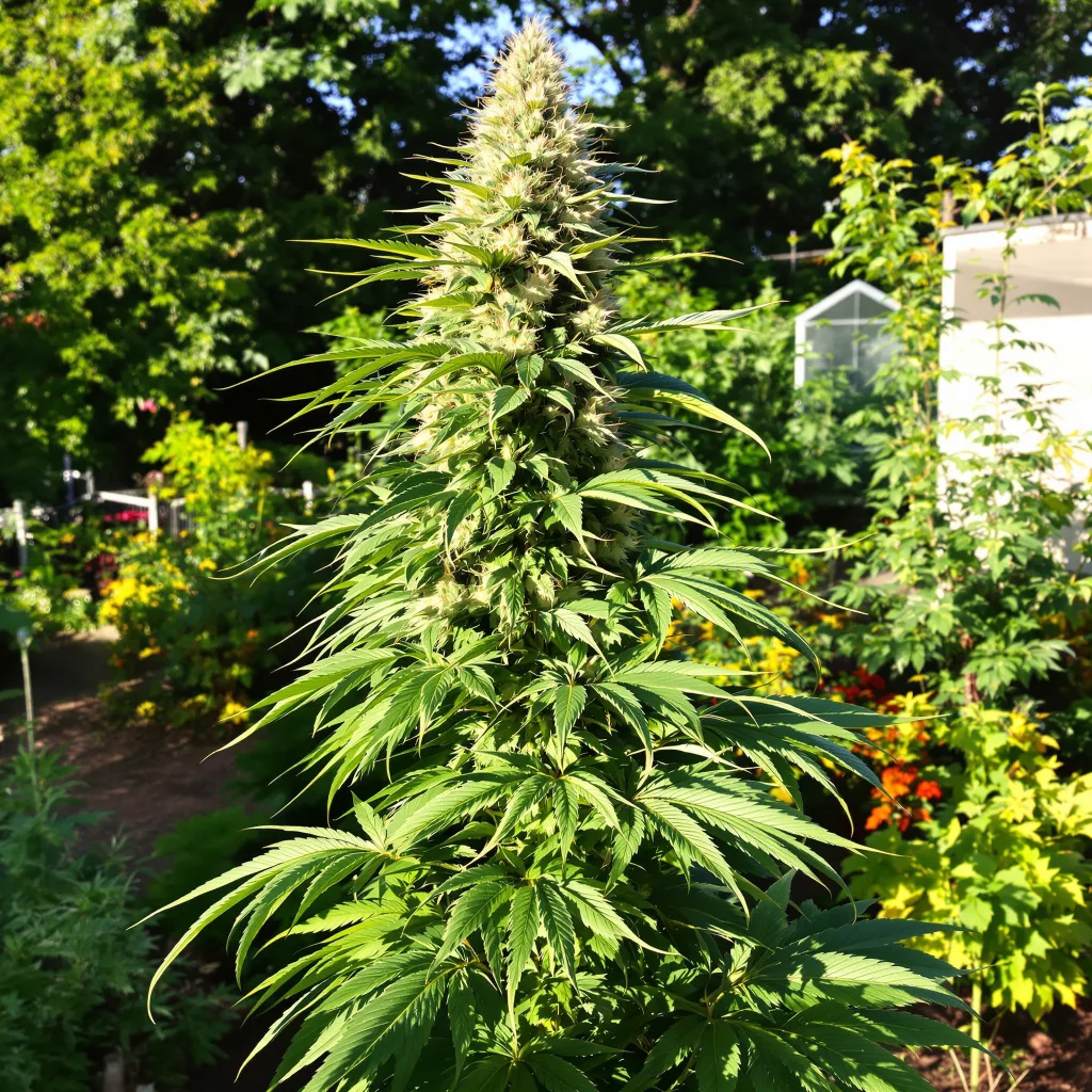 Raspberry Cough Kush cannabis plant in flowering stage, 60-100 cm autoflower