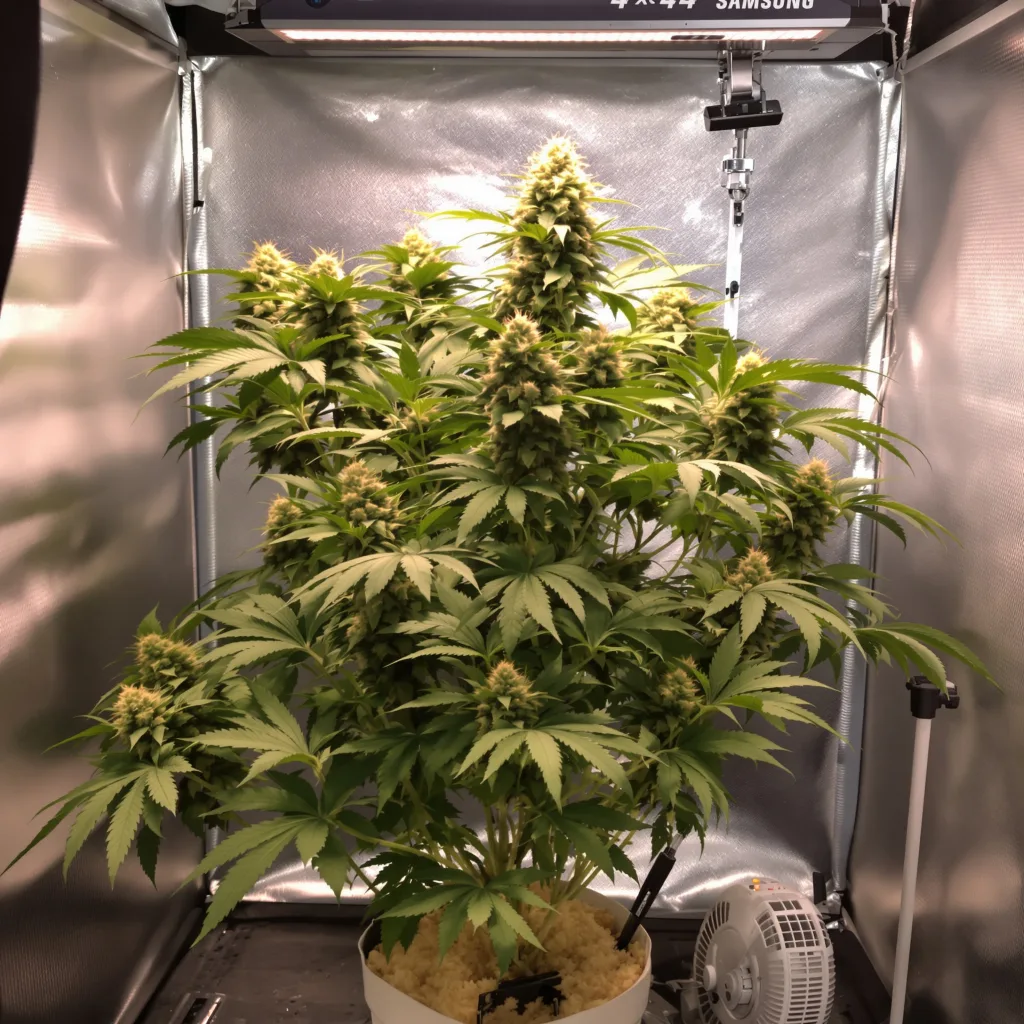 Reserve L.A.K. Federal 77% indica / 23% sativa flower with visible trichomes