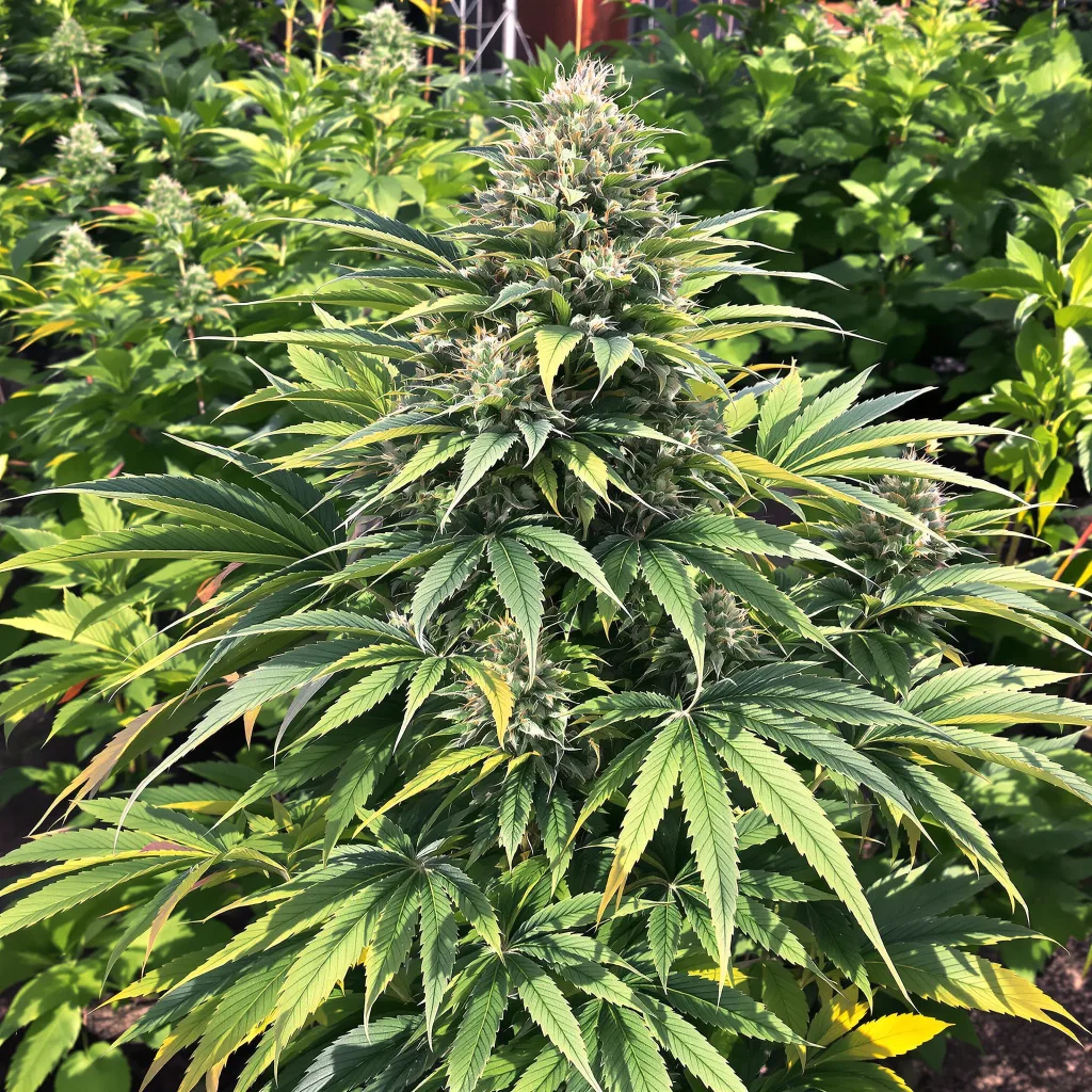 Royal Cheese cannabis plant in flowering stage — 60-100 cm autoflower