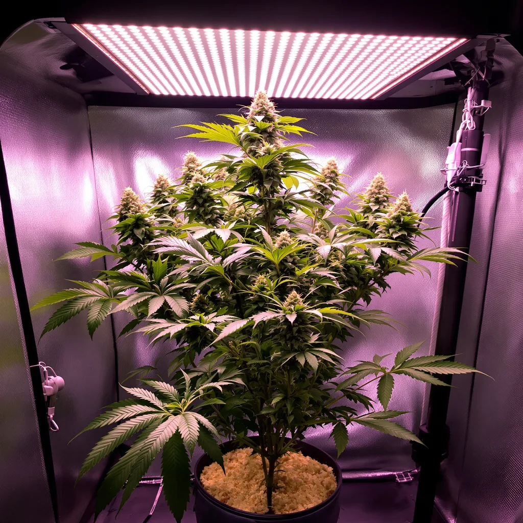 RS11 77% indica / 23% sativa flower with visible trichomes