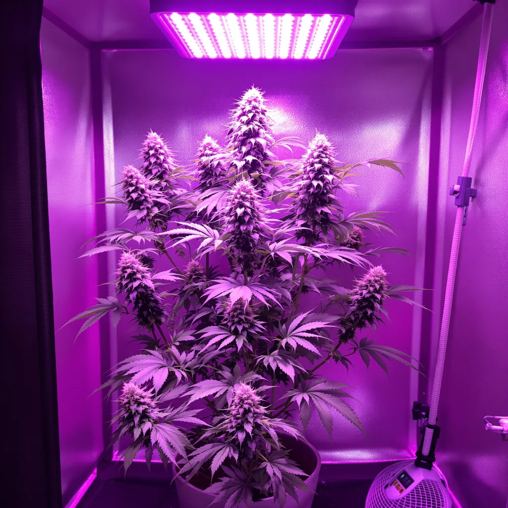 San Fernando Valley Kush 66% indica / 34% sativa flower with visible trichomes