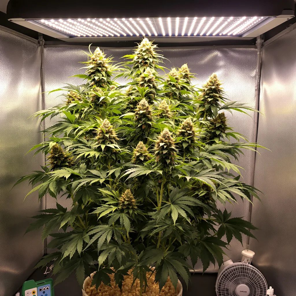 Sierra Mist 39% indica / 61% sativa flower with visible trichomes