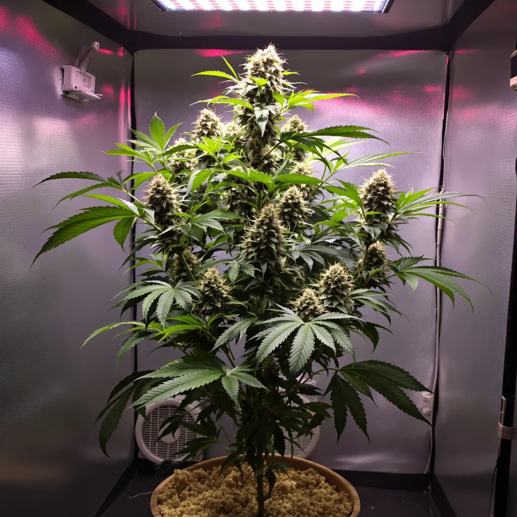 Sour Apple cannabis plant in flowering stage, 60-100 cm autoflower