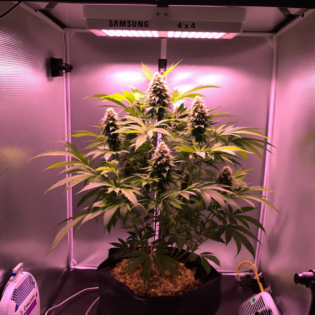 Sour Bubble cannabis plant in flowering stage, 60-100 cm autoflower