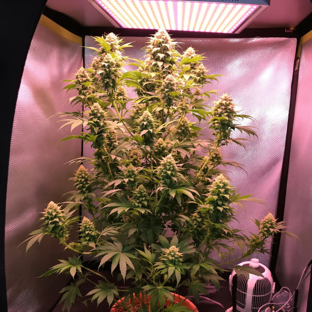 Sour Kush cannabis plant in flowering stage, 60-100 cm autoflower