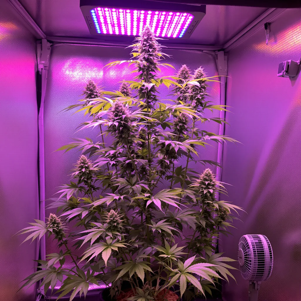 Sour Tangie 23% indica / 77% sativa flower with visible trichomes