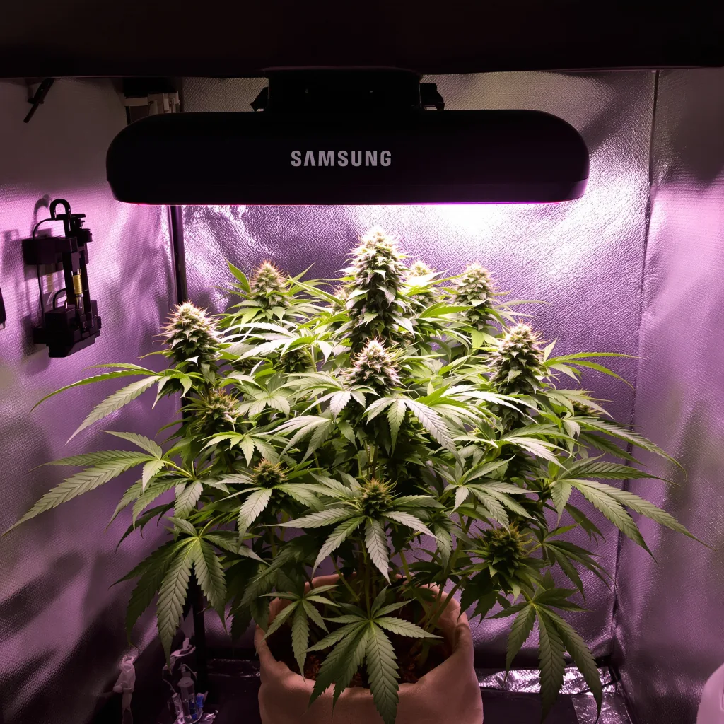 Super Blue Dream 75% indica / 25% sativa flower with visible trichomes