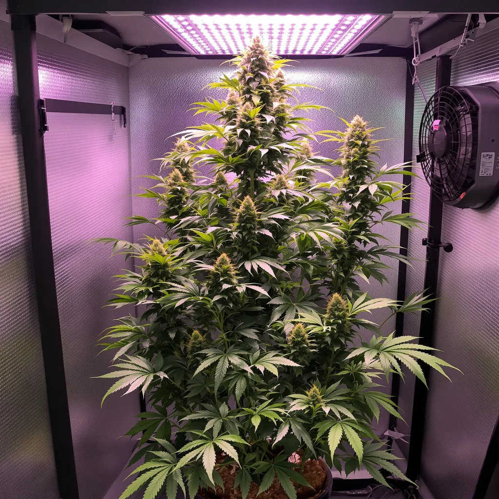 Sweet Diesel 14% indica / 86% sativa flower with visible trichomes
