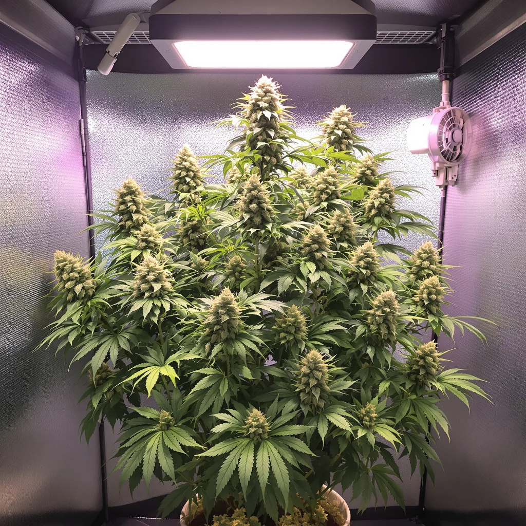 Tahoe OG Kush cannabis bud close-up showing dense forest-green nugs