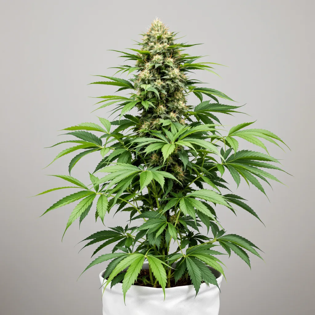 The Big Stink 85% indica / 15% sativa flower with visible trichomes