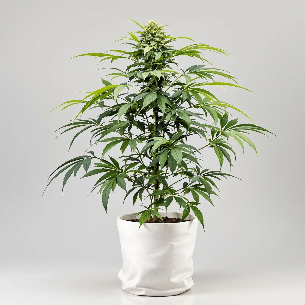 Triangle Kush cannabis bud close-up showing dense purple-tinged calyxes