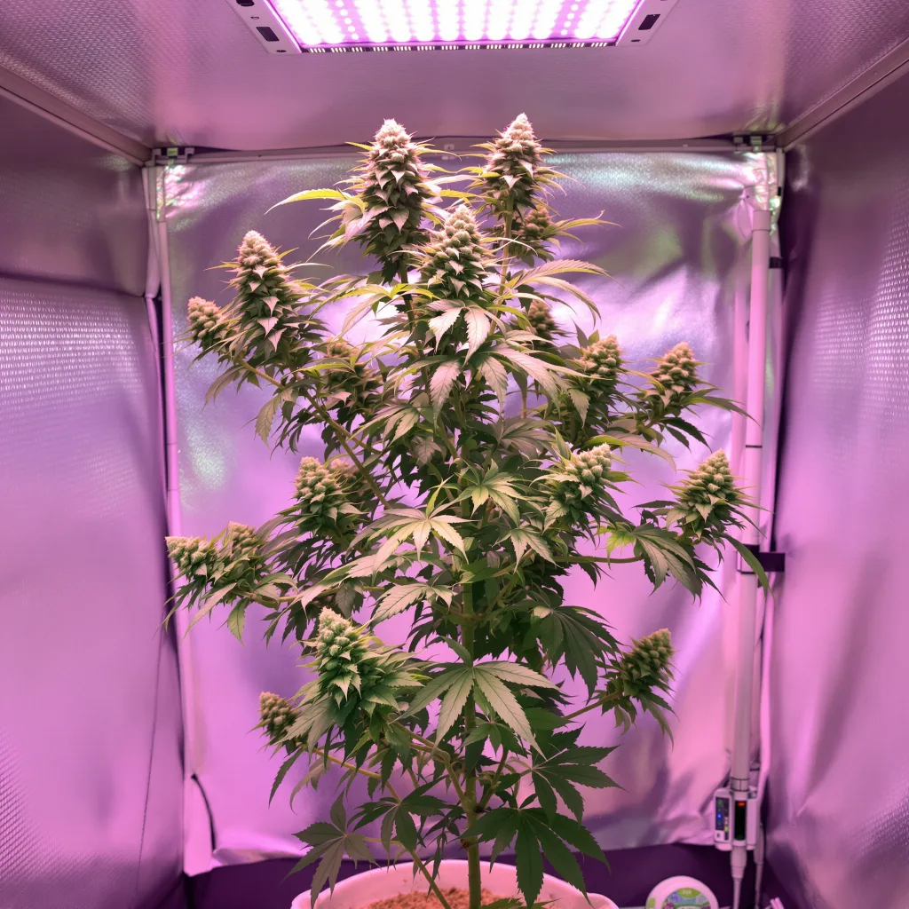 Tropicana Cookies 40% indica / 60% sativa flower with visible trichomes