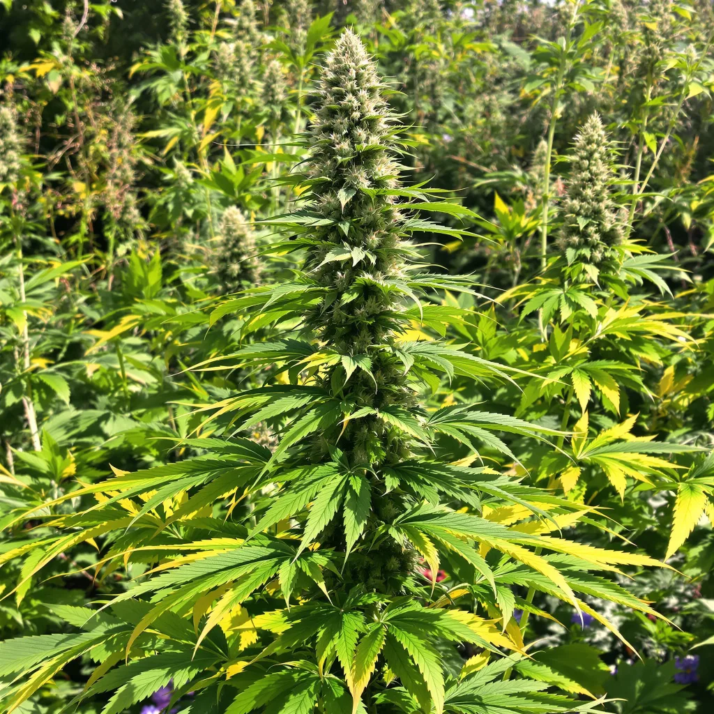 Turbo Mind Warp cannabis plant in flowering stage — 60-100 cm autoflower