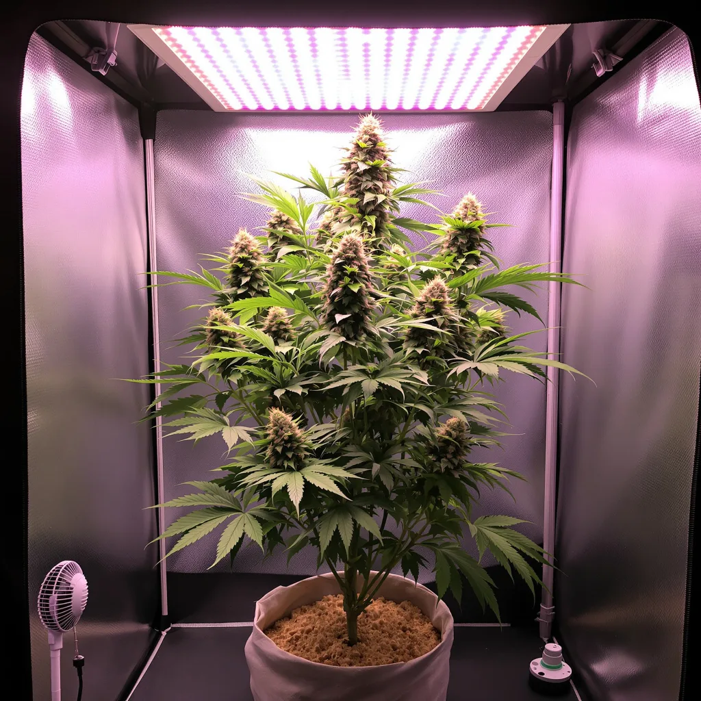 U2 Kush cannabis plant in flowering stage, 60-100 cm autoflower