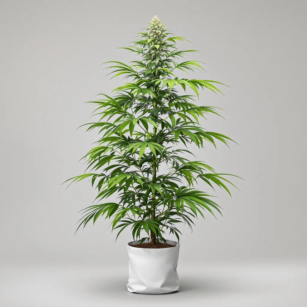 White Buffalo 20% indica / 70% sativa flower with visible trichomes