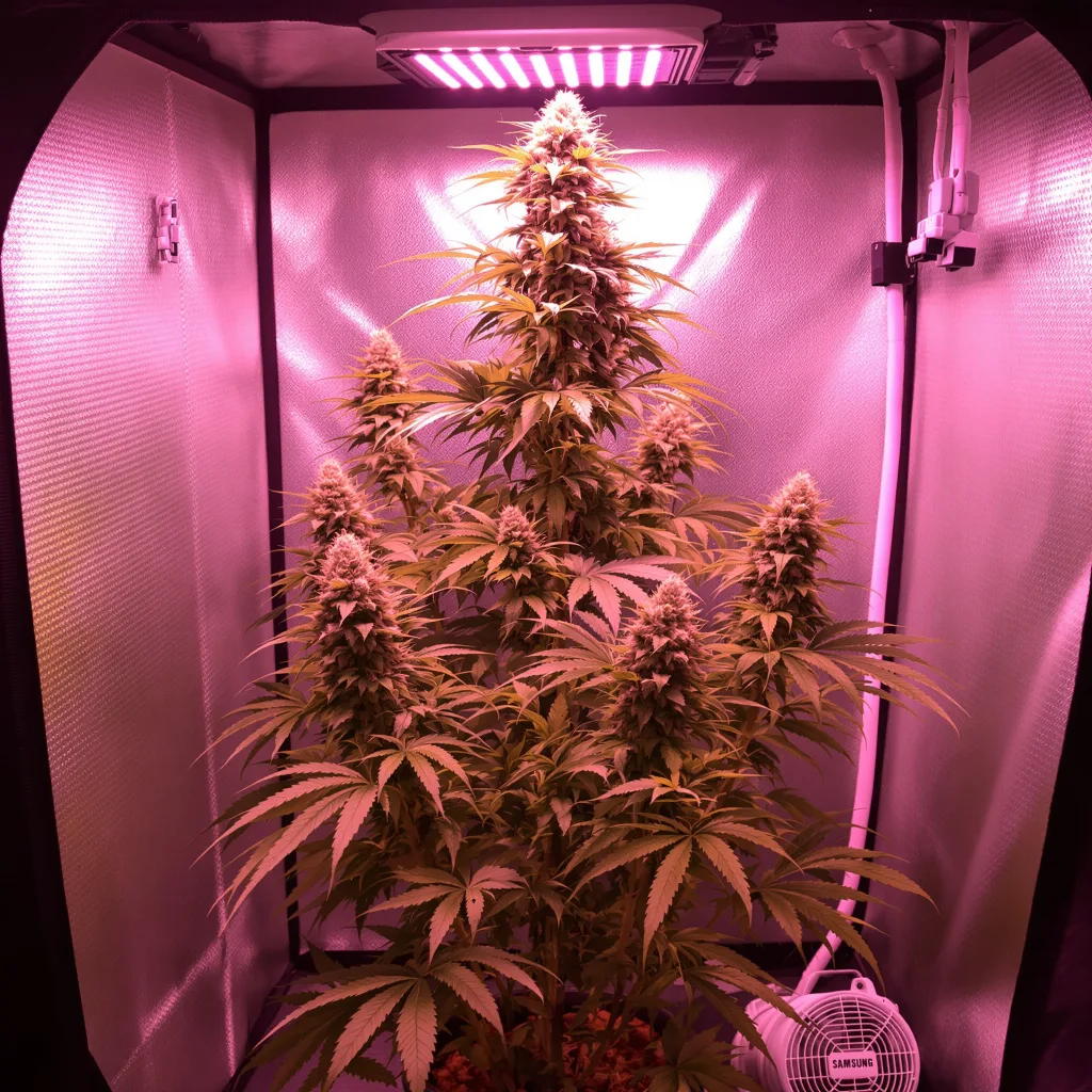 White Buffalo cannabis bud close-up showing lime-green airy structure