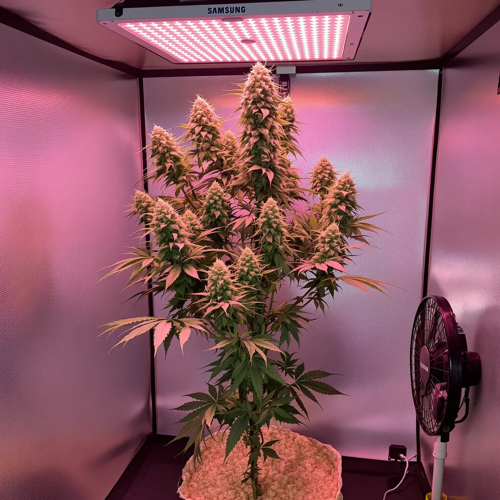 White Fire OG cannabis bud close-up showing dense forest-green nugs