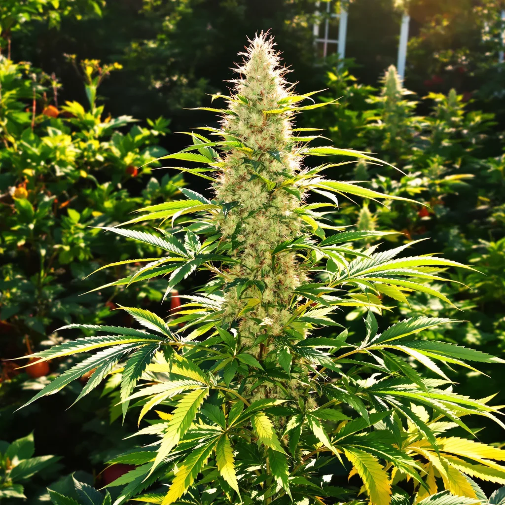 White Fire OG cannabis plant in flowering stage — 60-100 cm autoflower