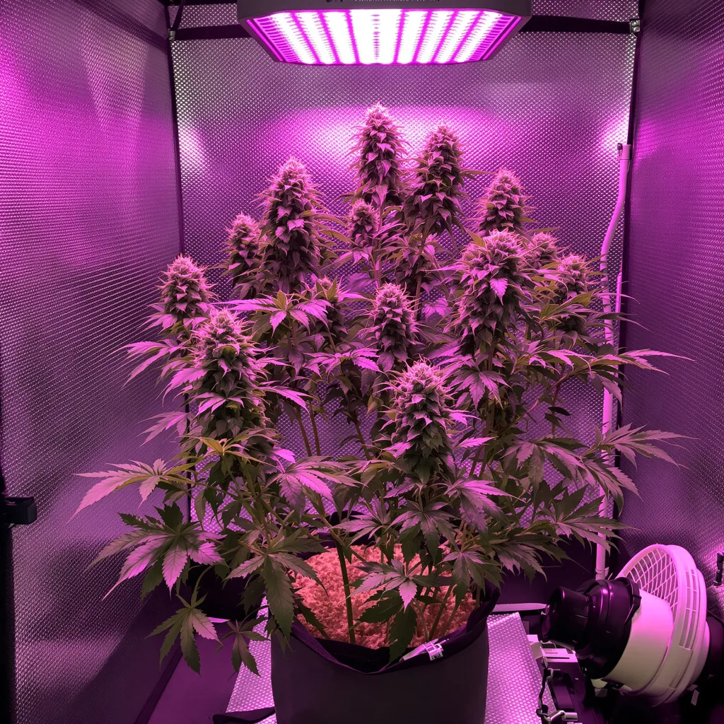Woody Kush 83% indica / 17% sativa flower with visible trichomes