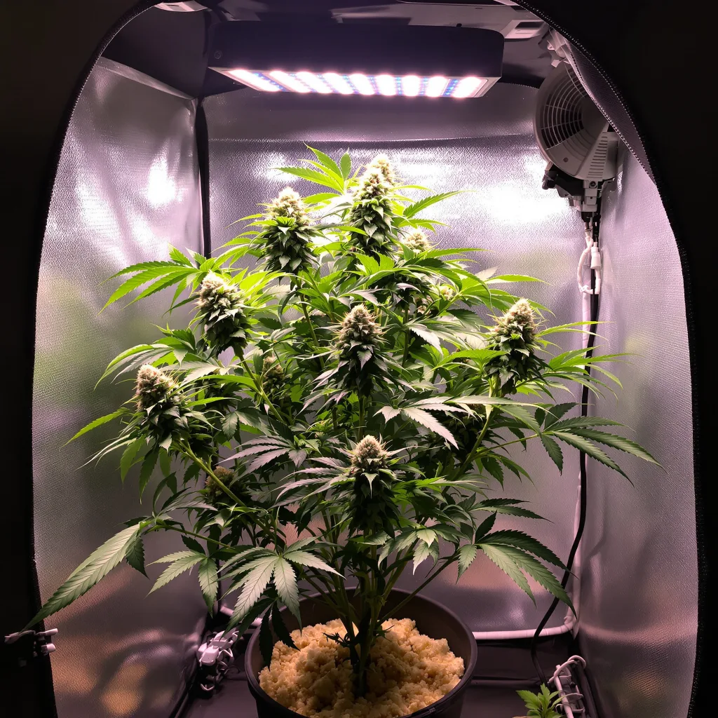 XXX OG 75% indica / 25% sativa flower with visible trichomes