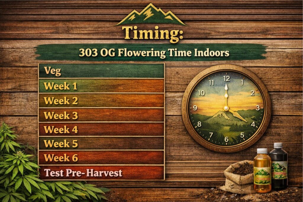 303 OG flowering time indoors