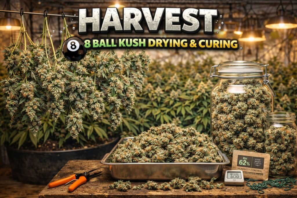 8 Ball Kush drying and curing