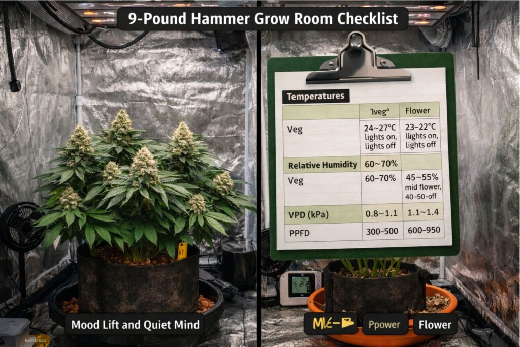 9-Pound Hammer grow room checklist