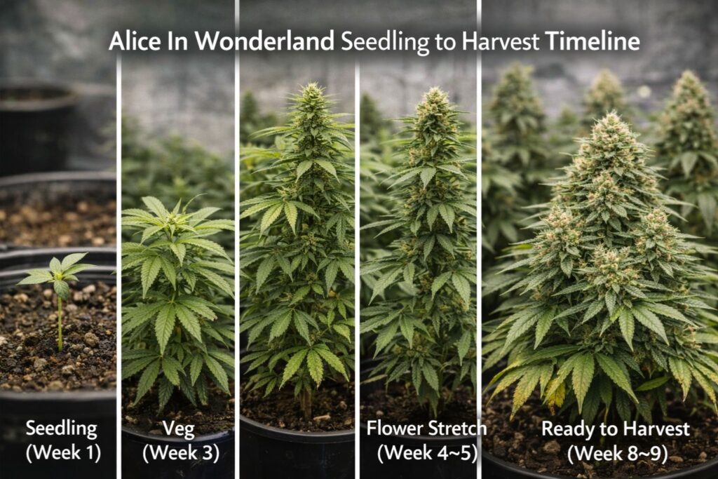 Alice In Wonderland seedling to harvest timeline