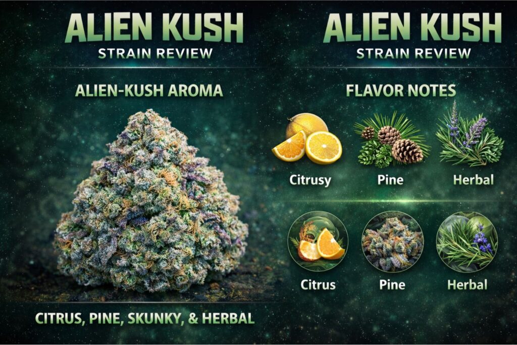 Alien-Kush aroma and flavor notes