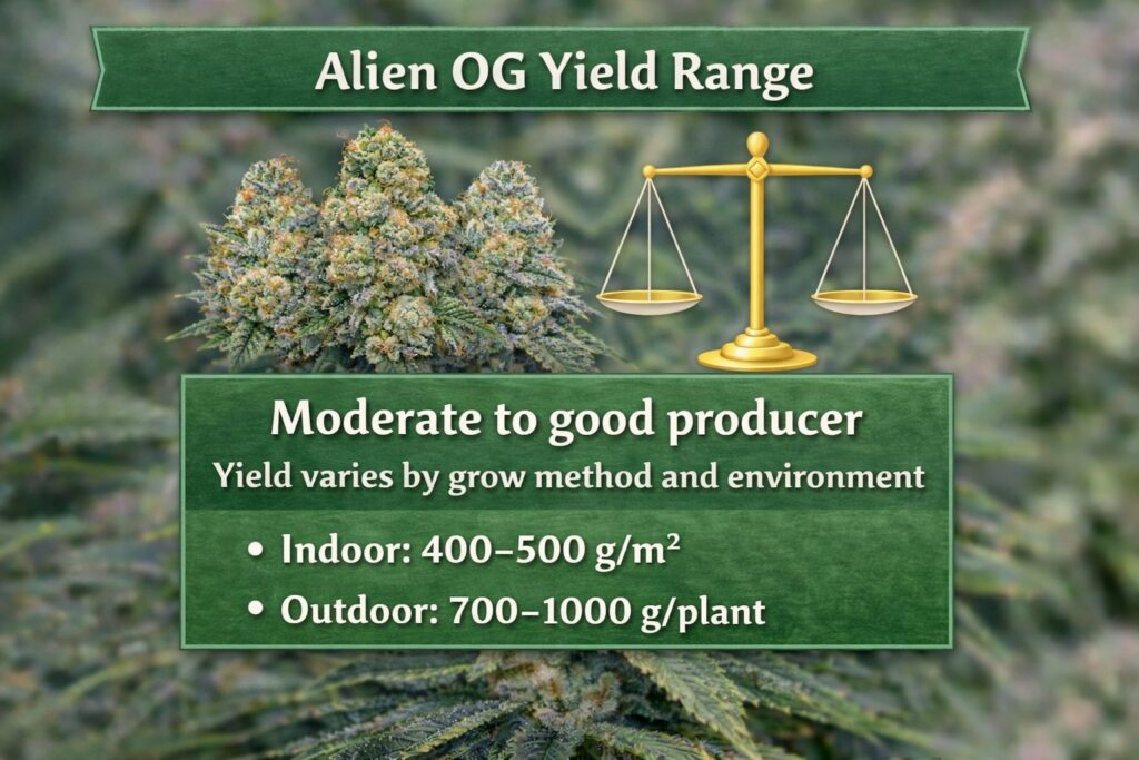 Alien OG yield range
