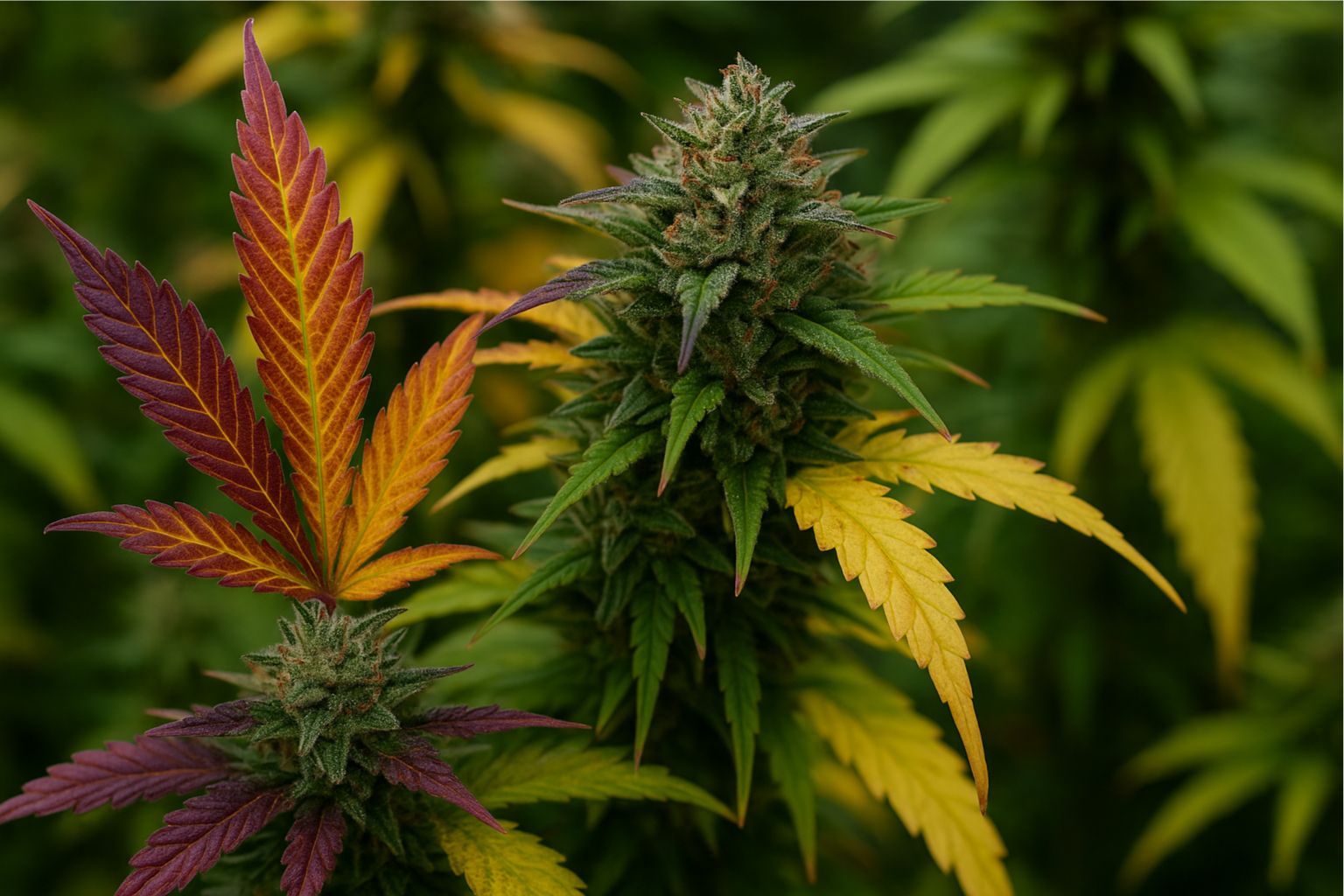 cannabis leaf yellowing