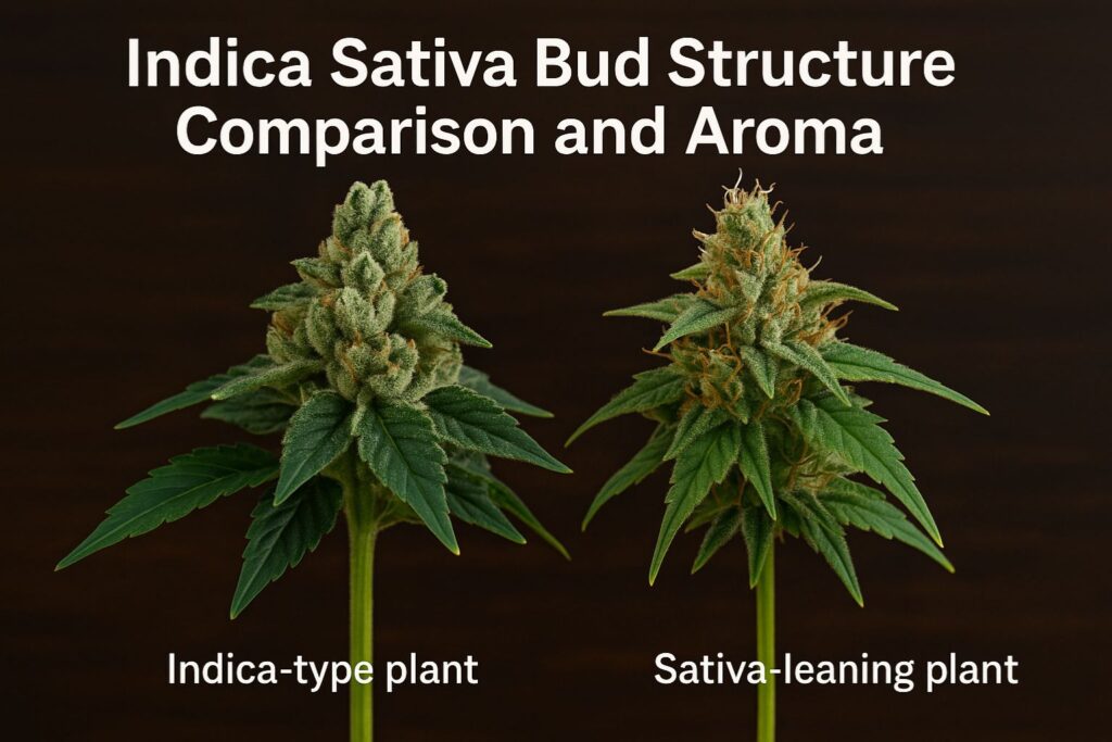 indica sativa bud structure comparison