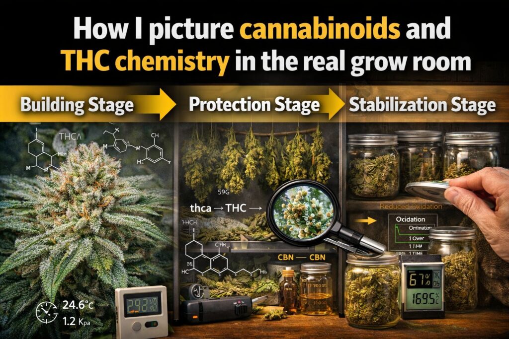 Cannabinoids and THC chemistry in the real grow room