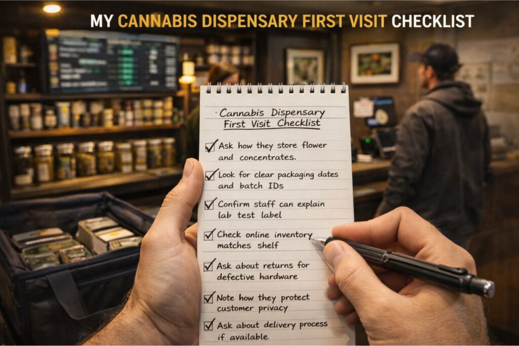 cannabis dispensary first visit checklist