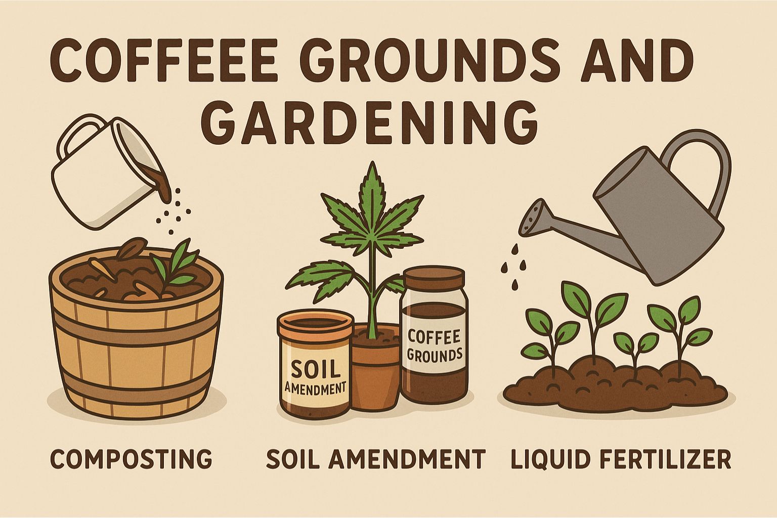 coffee grounds in the garden