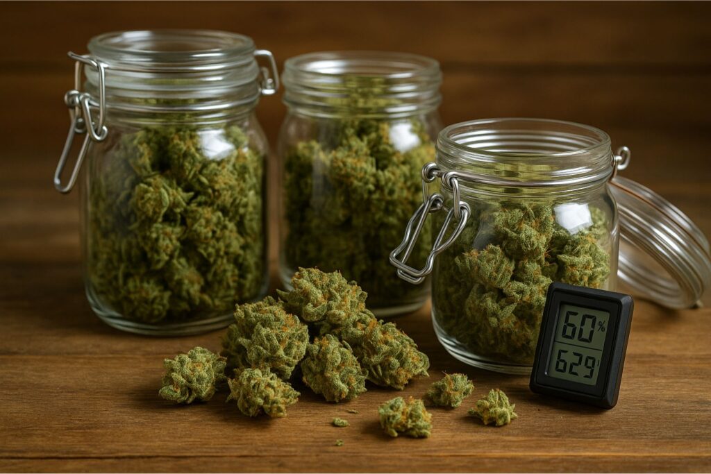 curing cannabis in jars