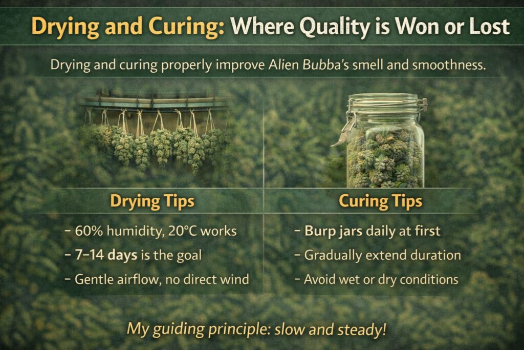 Alien Bubba drying cure protocol