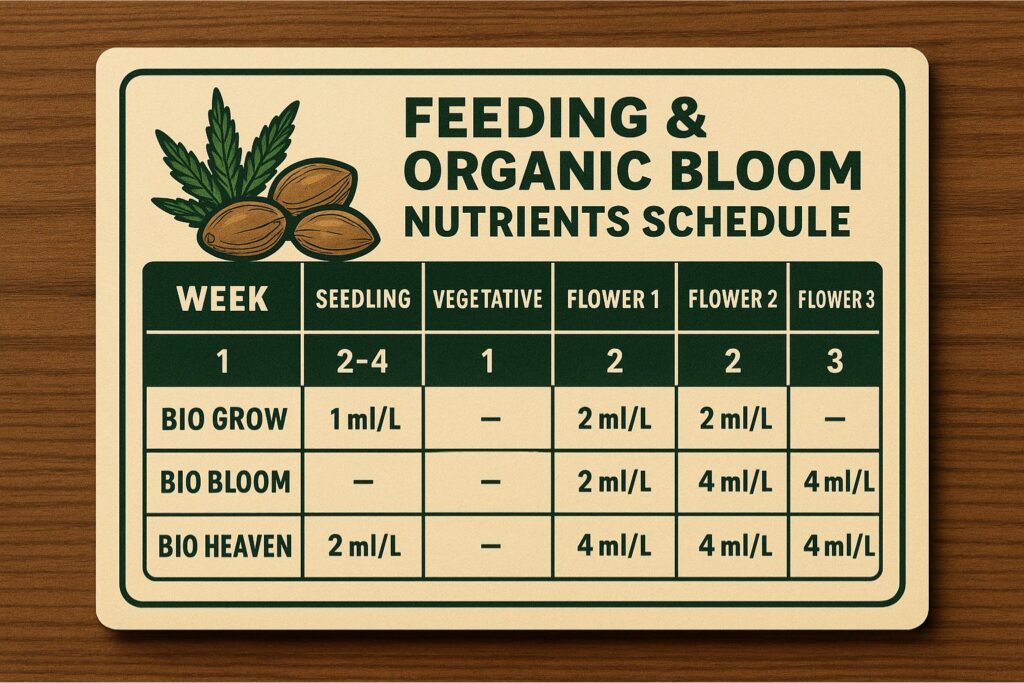 organic bloom nutrients schedule