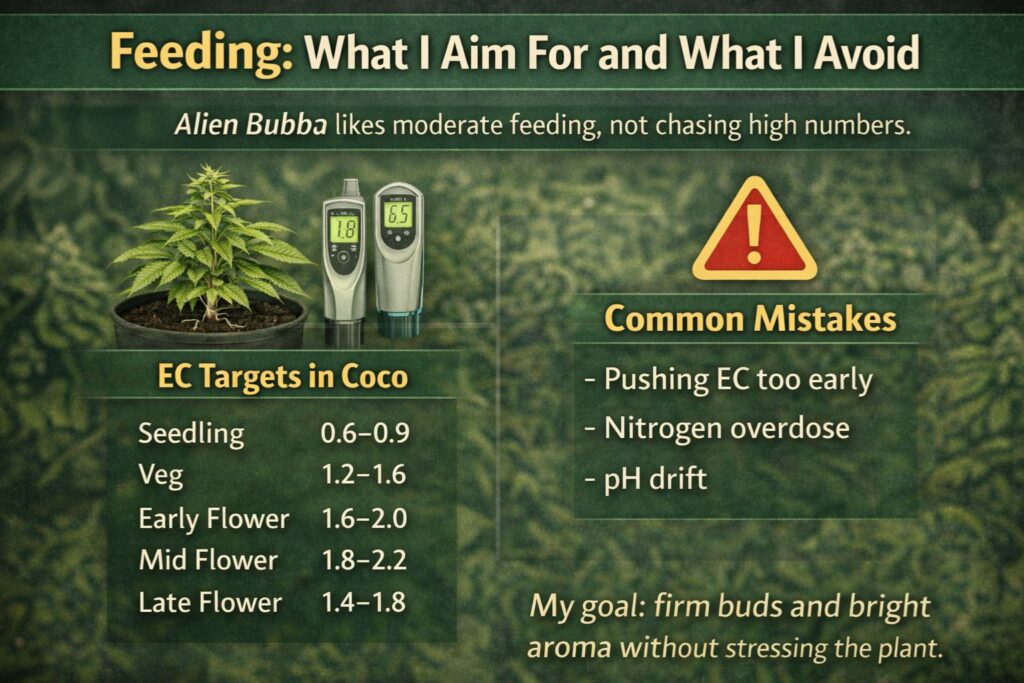 Alien Bubba feeding schedule coco