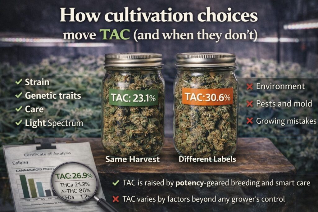 How cultivation choices move TAC